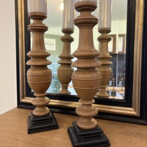Bougeoirs bois, lot de 2
