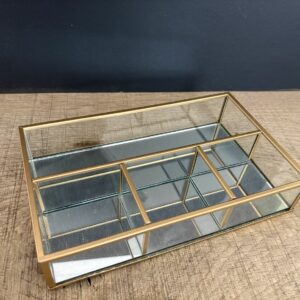 Boite à bijoux verre et laiton